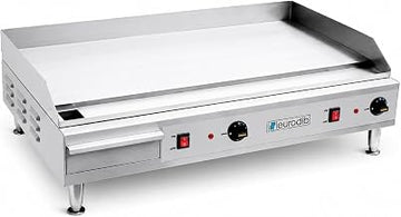 eurodib Commercial Electric Griddle, 36" Flat Top, 220V – SFE04910 | Stainless steel smooth surface, adjustable temperature controls, removable grease tray, even heating