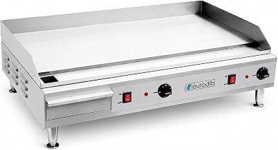 eurodib Commercial Electric Griddle, 36" Flat Top, 220V – SFE04910 | Stainless steel smooth surface, adjustable temperature controls, removable grease tray, even heating