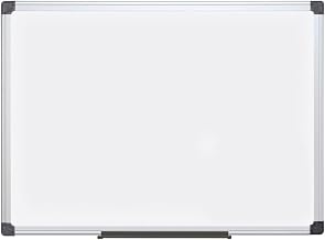 MasterVision Maya Series Magnetic Dry Erase Board, Laquered Steel Whiteboard, Snap-On Marker Tray, Wall Mounting Kit, 18" x 24", Aluminum Frame