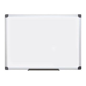 Maya Series Magnetic Dry Erase Board by MasterVision – 24"W x 18"H, Lacquered Steel, Silver, Model MA0207170
