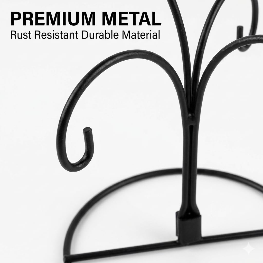HOHIYA Ornament Display Stand, 12 Inch Iron Holder, Black