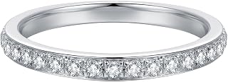 14K Gold 2mm Moissanite Wedding Band Channel Set Stackable Rings