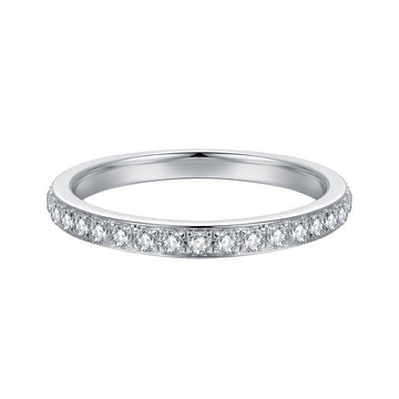 14K Gold 2mm Moissanite Wedding Band Channel Set Stackable Rings(White Gold by ZUBAHUSS – 7, Moissanite, White, Model Zu9yi24-7W0-1WE4