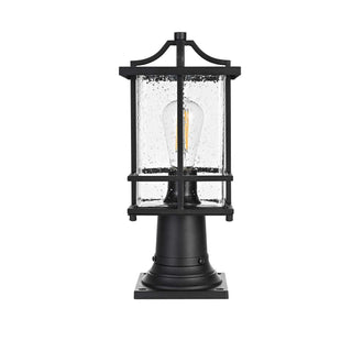 Miller One Light Outdoor Post Mount Black by Lighting Design – Iron, Black, Model OD312P16BK