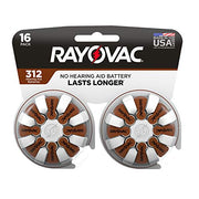 BATTERY HEAR AID312 16PK by Rayovac – Pack of 4, Model 312-16