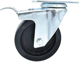 BK Resources 4" Polyolefin Swivel Caster, 2-3/8"x3-5/8" Top Plate Mount for Work Table, NSF, Total Lock Brake, 300 Lb. Capacity, Double Ball Bearing