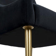 Velvet-Upholstered Side Chair with Gold Legs by Starlight Canyon Home – Velvet, Black