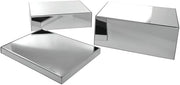 HUBERT Modular Mirror Finish Acrylic Riser Set - 12" L x 9 3/4" W x 1" H, 3" H, 5" H