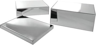 HUBERT Modular Mirror Finish Acrylic Riser Set - 12" L x 9 3/4" W x 1" H, 3" H, 5" H