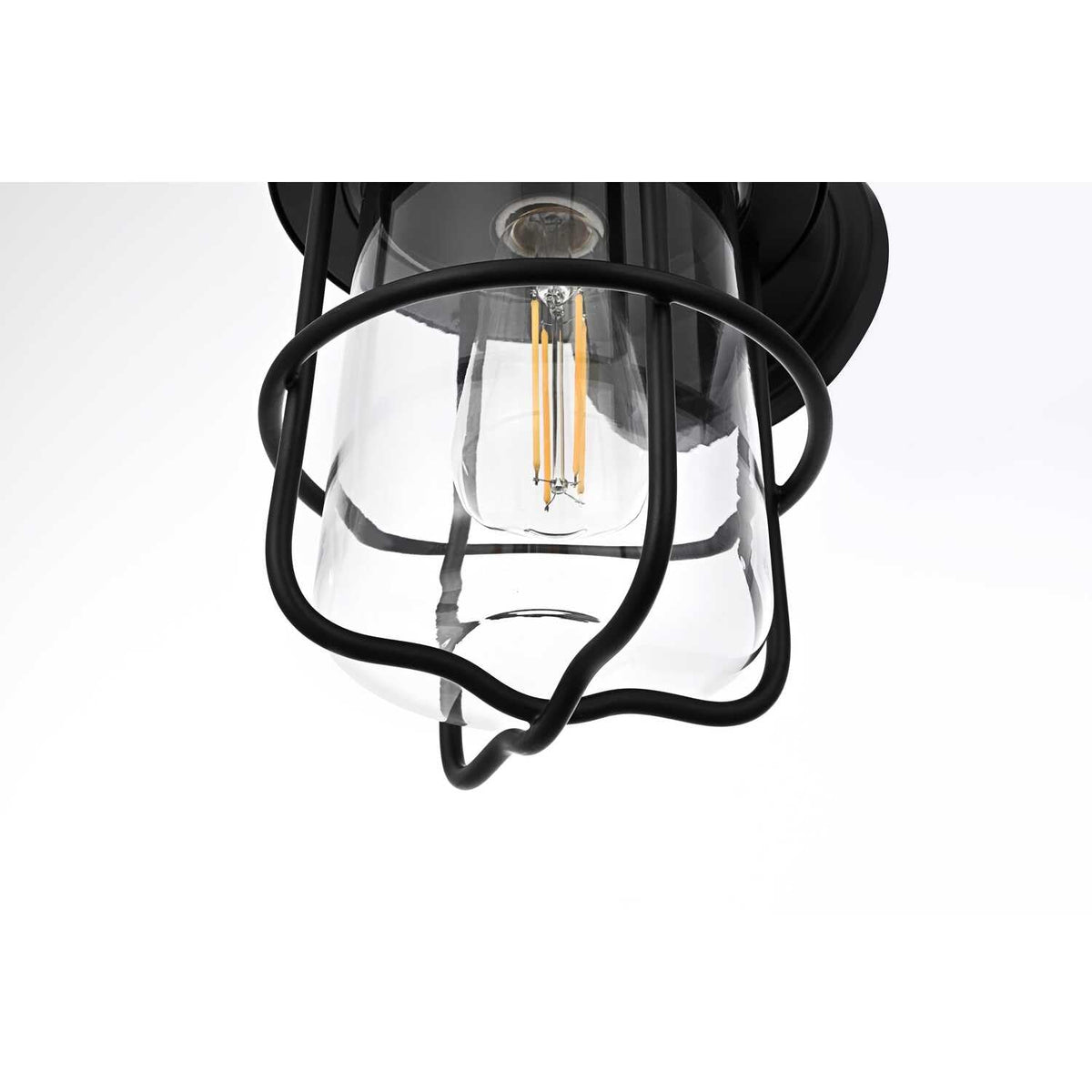 Huxley One Light Outdoor Wall Sconce Black by Lighting Design – 8", Iron, Black, Model OD808W12BK