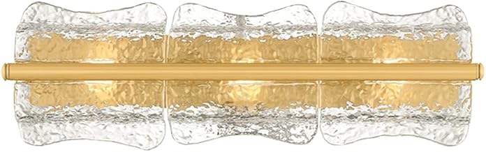 Hudson Valley Lighting Fosterdale 3-Light Wall Sconce | Vogue Style | Aged Brass Finish | Glass Shade | Damp-Rated for Bathroom Use | ADA Compliant | 8.25" W x 27.5" H Profile | 1373-AGB