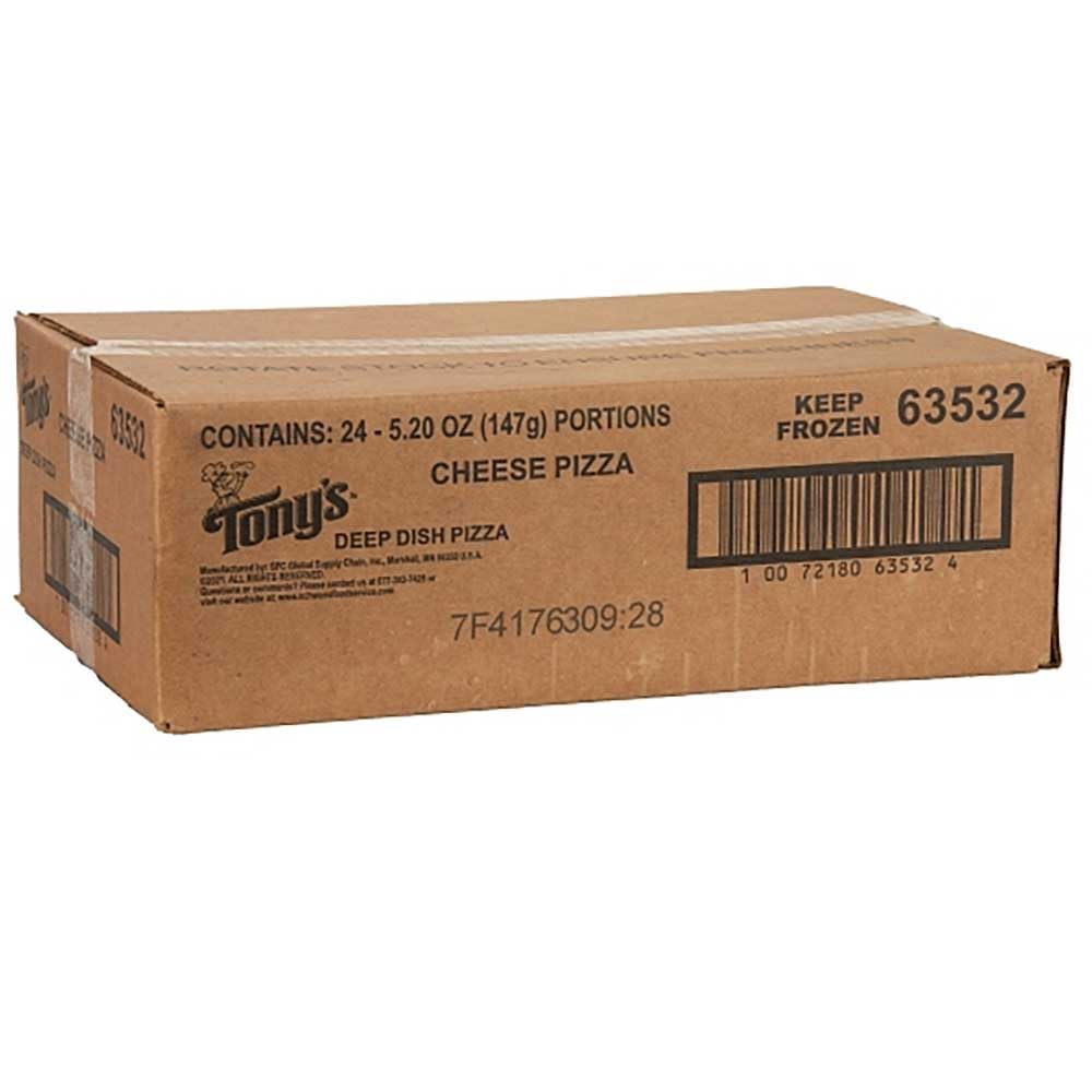 Tony's Deep Dish Cheese Pizza Par Baked Personal Pizzas - Mozzarella Cheese Deep Dish Frozen Pizza Bulk Case of 24 (5.5 Oz Each) - Perfect for Oven by Schwans – 5.2 ounces