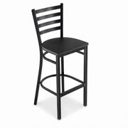 Glownary Ladder Back Bar Stool – Distressed Copper Finish, Black Wood Seat, Steel Frame, 42.5 Inch Height, 330 lb Capacity, Modern Style, Indoor Use