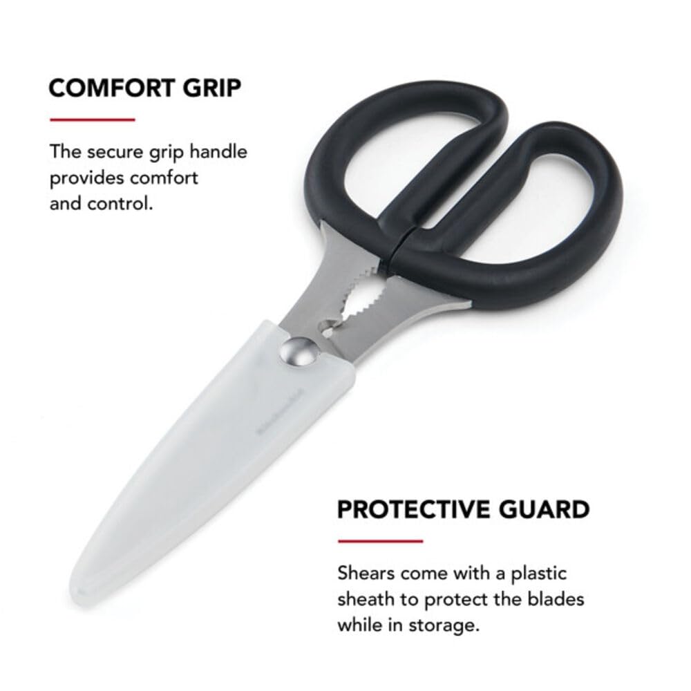2-Piece Multipurpose Shear Set by KitchenAid – 2 Pack, Stainless Steel, Black, Model KE2PMSAOHASA