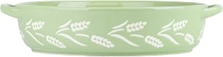 10 Strawberry Street Harvest Wheat Baking Dish, Round, Sage