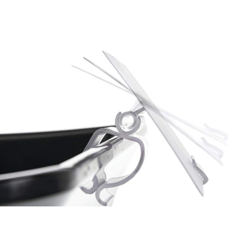 Clear Low-Profile Ratchet Style Sign Holder - 1"L by HUBERT – Polycarbonate, Clear, Pack of 25, Model 109069