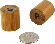 PacknWood 210BKPS Bamboo Mini Salt & Pepper Set (Prefilled) - D:0.7in H:0.75in - 100 pcs