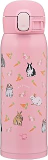 Zojirushi Mahobin SM-WH48-PZ Children's Water Bottle, 16.9 fl oz (480 ml), One-touch Mug, Easy Care, Hot and Cold Insulation, Rabbit Pink