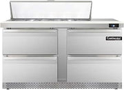 DL60-12-FB-D Designer Line Sandwich Unit, 60" W, With 12 Pan Top Openings, Front Breathing & Four Drawers