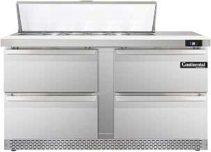 DL60-12-FB-D Designer Line Sandwich Unit, 60" W, With 12 Pan Top Openings, Front Breathing & Four Drawers