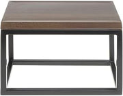 HUBERT Black Display Riser with Acacia Top - 7" H
