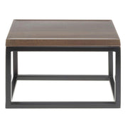 Black Display Riser with Acacia Top - 7" H by HUBERT – Metal, Black, Model 73114+14779