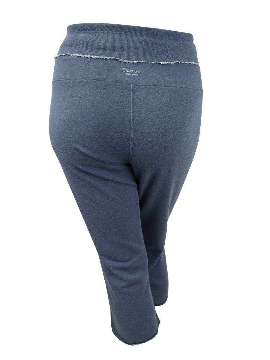Performance Plus Size Logo Flared Cropped Pants Blue 1X by Calvin Klein – Cotton, Blue, Model Calvin Klein Performance Plus Size Logo Flared Cropped Pants