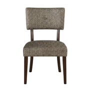 Performance Chenille-Upholstered Side Chair with Wood Legs by Furnifact – Wood, Gray Fabric Espresso, Pack of 2