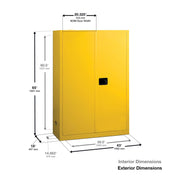 Justrite Yellow / 60 Gallon / Self-Close Tool Cabinets