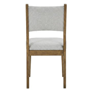 Brown Walnut Oak Dining Chairs Set of 2 with Light Gray Fabric Upholstery by Furnifact – Wood, Foam, Fabric, Brown, Pack of 2
