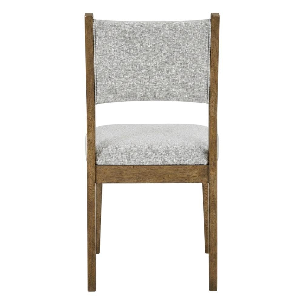 Brown Walnut Oak Dining Chairs Set of 2 with Light Gray Fabric Upholstery by Furnifact – Wood, Foam, Fabric, Brown, Pack of 2