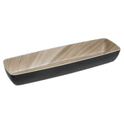 Serving Bowl Wood-Look Black Melamine with Light Wood Inside - 20 7/8 L x 6 2/3 W x 3" H by HUBERT – Melamine, Black, Model M2381-BLACK