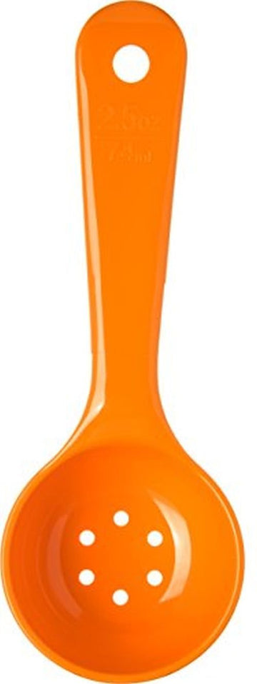 CFS Perforated Short Handle Portion Control Spoon by Carlisle FoodService Products – 2.5 fluid_ounces, Orange, Model 496324