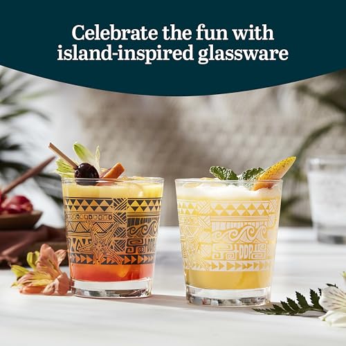 Libbey Tiki Rocks Black / 4 Count (Pack of 1) / Tiki Old Fashioned Glasses