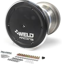 Weld Racing Wheel, 42 Spline Magnum, 15 x 18 in, 6.000 in Backspace, 42 Spline, Bead Lock, Cover Included, Aluminum, Black Anodize/Polished, Each