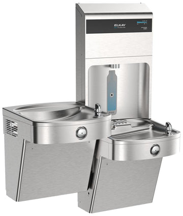 Pro VR Bottle Filling Station & Bi-Level ADA Cooler by Elkay – 10000 gallons, Stainless Steel, Model LVRCTLDWSPRO