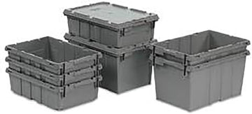 LewisBins Nest Only Container, 21-3/8 x 15-5/16 x 12-5/16, Gray Closed Handle, Lot of 5