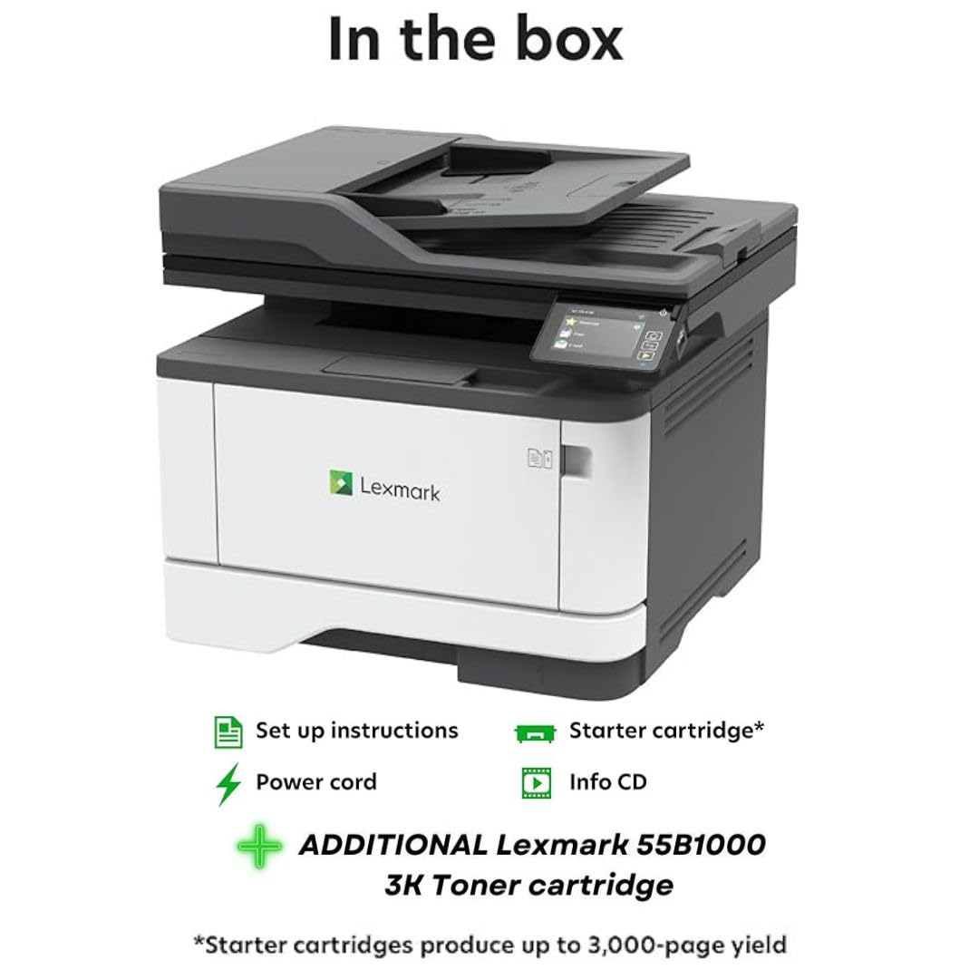 Lexmark PRINTER / BLACK GREY / Printer + Black Toner Laser Printer Paper