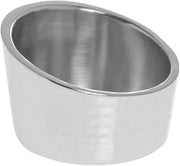 HUBERT Serving Bowl with Double-Wall and Hammered Finish Stainless Steel Angled - 6" Dia x 4" H