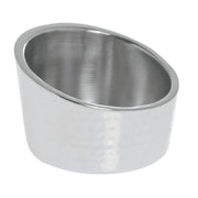 Serving Bowl with Double-Wall and Hammered Finish Stainless Steel Angled - 6" Dia x 4" H by HUBERT – Stainless Steel, Silver