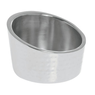 Serving Bowl with Double-Wall and Hammered Finish Stainless Steel Angled - 6" Dia x 4" H by HUBERT – Stainless Steel, Silver