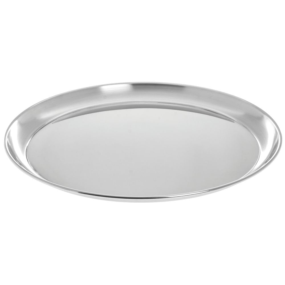 Round Serving Tray - 12" Dia by HUBERT – Large, Stainless Steel, Silver