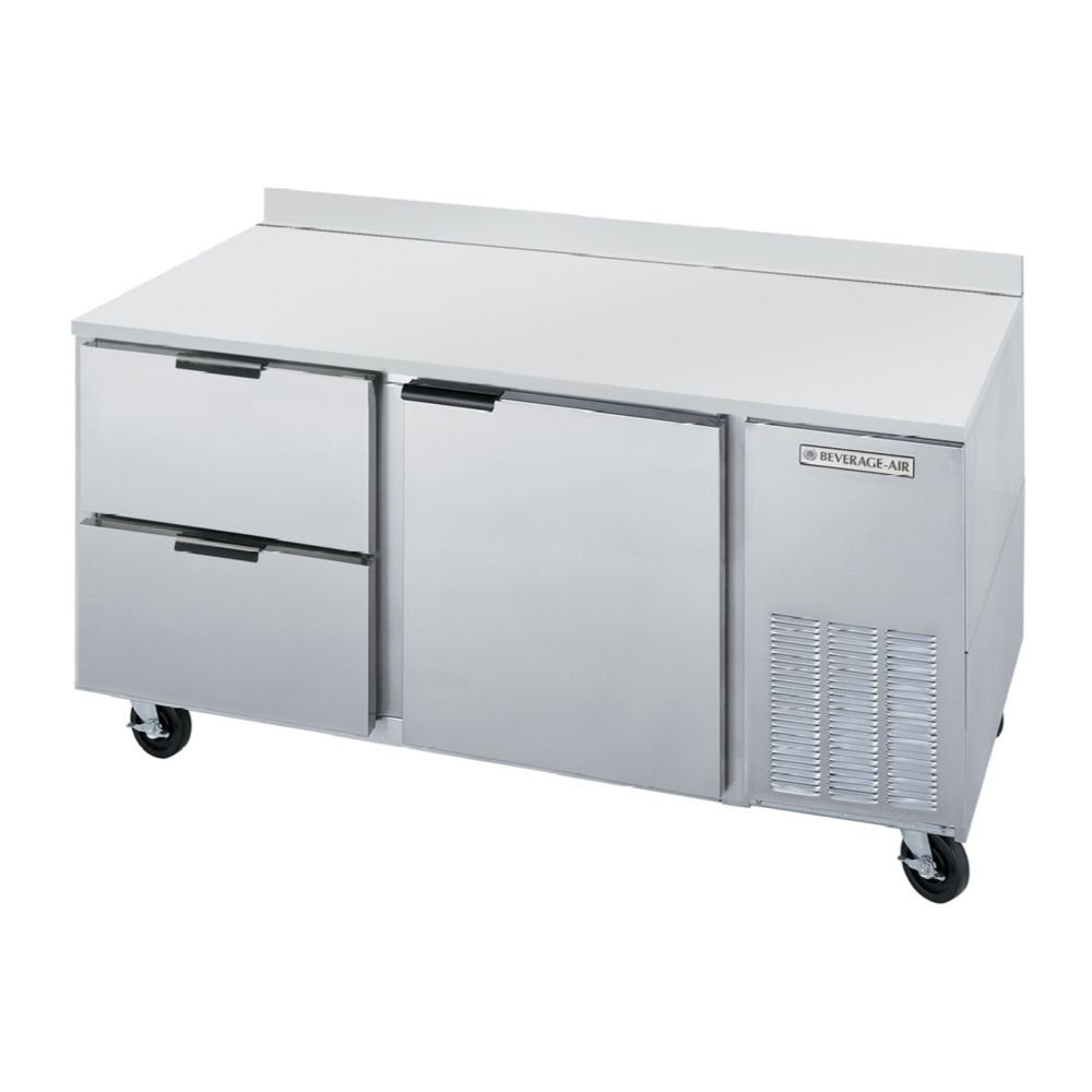 Beverage-Air 67" Stainless Steel 2-Drawer Worktop Refrigerator by Beverage Air – Stainless Steel, Model WTRD67A-2
