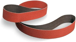 Sanding Belt, 4 in W, 132 in L, Coated, Ceramic, 36 Grit, Extra Coarse, 984F, Maroon - 1 Each