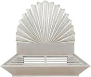 Starlight Canyon Home Silver King Fan Bed Panel Bed with Elegant Leaf Design, Durable Poplar Wood, Sturdy Frame, Classic Style for Bedroom, Modern Comfort