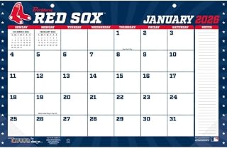 Lang Companies, MLB Boston Red Sox Small 2026 Desk Pad, 11'' X 17'', 12-Month Calendar with Stapled Binding