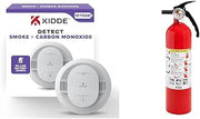 Smoke & Carbon Monoxide Detector 10-Year Battery with Kidde 1A10BC Fire Extinguisher 2 Pack Home Safety Bundle
