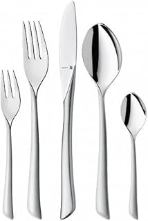 WMF Virginia Cutlery Set 30 Pieces for 6 People Cromargan Protect Stainless Steel Partially Matt Extremely Scratch-Resistant Inset Knife Blade Dishwasher Safe Cake Fork