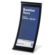 Concurva Table Sign Holder 6 x 12 Black by HUBERT – Metal, Black, Model CTC-CUSTOM-BLK