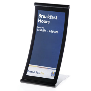 Concurva Table Sign Holder 6 x 12 Black by HUBERT – Metal, Black, Model CTC-CUSTOM-BLK